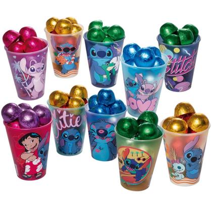 Imagem de Kit 12 copos Stitch 280 ml para lembrancinhas de aniversário colecionável reutilizável resistente
