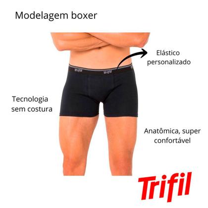 Imagem de Kit 12 Cuecas Boxer Trifil Sem Costura