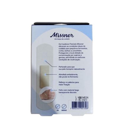 Imagem de Kit 12 Curativo Flexível Bege 1,9cm X 7,5cm 40Un - Missner