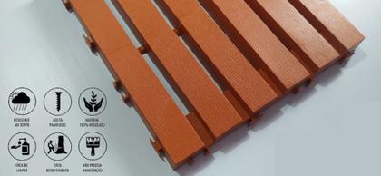 Imagem de Kit 12 Decks Madeira Plástico Encaixe Modular MAXX