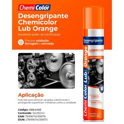 Imagem de Kit 12 Desengripante Spray Chemi Color Óleo Lubrificante 250ml