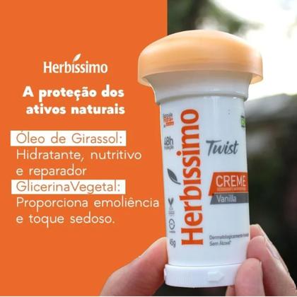 Imagem de Kit 12 Desodorante Twist Creme Vanilla Herbíssimo 45G - Dana