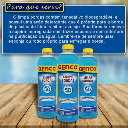 Imagem de Kit 12 Detergente Para Limpa Borda Piscina Genco 01 Lt