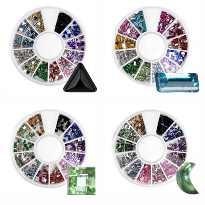 Imagem de Kit 12 Discos de Strass Variados Decoração Unhas Multicolor