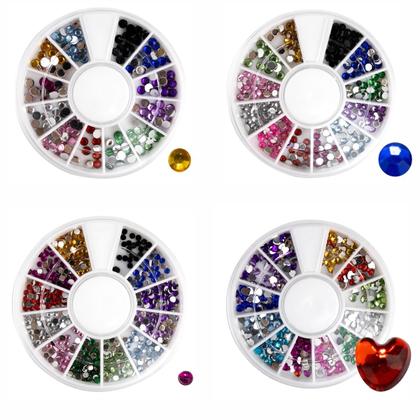 Imagem de Kit 12 Discos de Strass Variados Decoração Unhas Multicolor