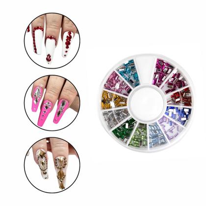 Imagem de Kit 12 Discos de Strass Variados Decoração Unhas Multicolor