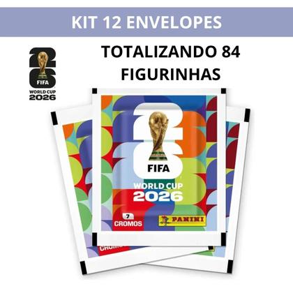 Imagem de Kit 12 Envelopes Total 84 Figurinhas Copa do Mundo 2026 FIFA