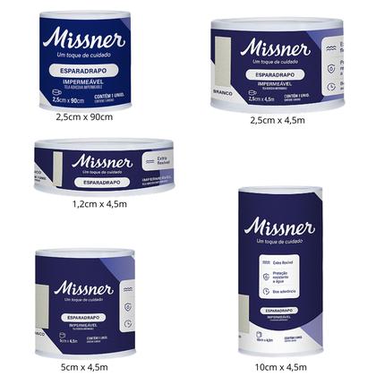 Imagem de Kit 12 Esparadrapo Impermeável Branco 1,2cm X 4,5m - Missner