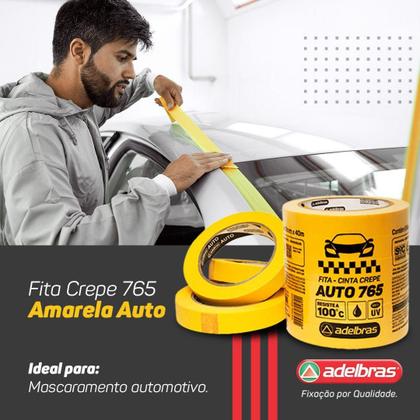 Imagem de Kit 12 Fitas Crepe Automotiva 48Mm X 40M Mascaramento