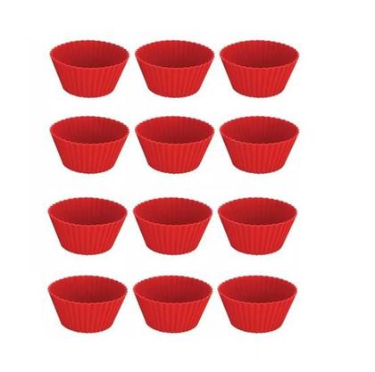Imagem de Kit 12 Formas De Cupcake Muffin FS11KIT + Colher Medidora Ajustável UD220706