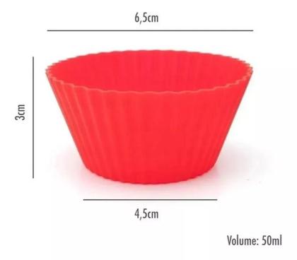 Imagem de Kit 12 Formas De Cupcake Muffin FS11KIT + Colher Medidora Ajustável UD220706