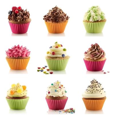 Imagem de Kit 12 Formas Silicone Mini Cupcake Bolo Muffin Assadeira