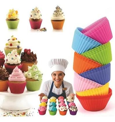 Imagem de Kit 12 Formas Silicone Mini Cupcake Bolo Muffin Assadeira