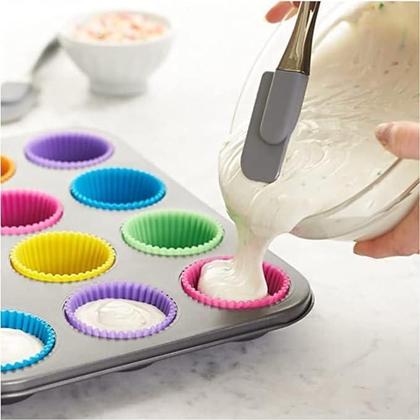 Imagem de Kit 12 Forminhas Cupcake Em Silicone Petit Gateau Empada