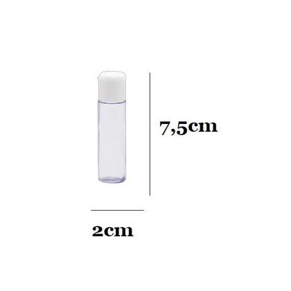 Imagem de kit 12 Frascos Pvc Transparente 15 Ml c/ Tampa Flip Top Branco