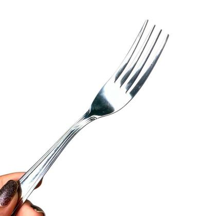 Imagem de Kit 12 Garfos De Mesa De Aço Inox 19 Cm Linha Ashoria