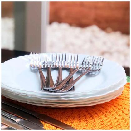 Imagem de Kit 12 Garfos De Mesa De Aço Inox 19 Cm Linha Ashoria