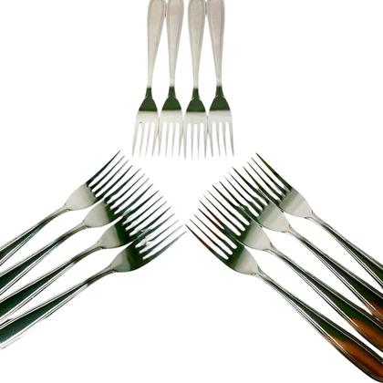 Imagem de Kit 12 Garfos De Mesa De Aço Inox 19 Cm Linha Ashoria