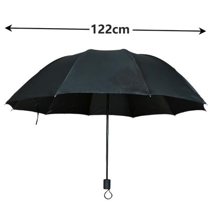 Imagem de kit 12 Guarda Chuva Contra Vento Cabe Na Bolsa Grande Reforçado Preto