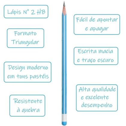 Imagem de Kit 12 Lápis Grafite Triangular Giotto Tri HB2