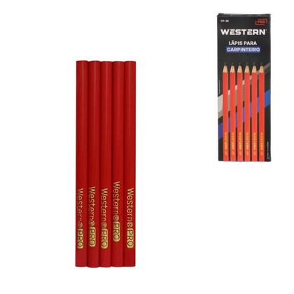 Imagem de Kit 12 Lápis Para Carpinteiro Marceneiro 17,5cm Profissional