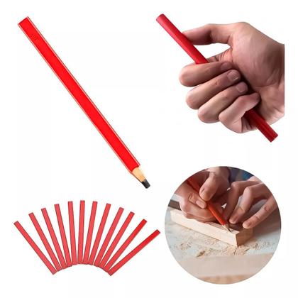 Imagem de Kit 12 Lápis Para Carpinteiro Marceneiro 17,5cm Profissional