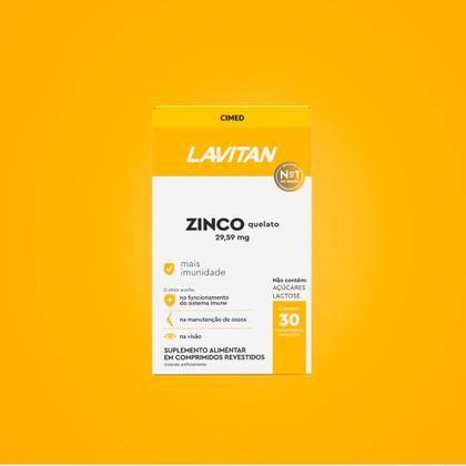 Imagem de Kit 12 Lavitan Zinco Quelato 29,59mg 30 Comprimidos - Cimed