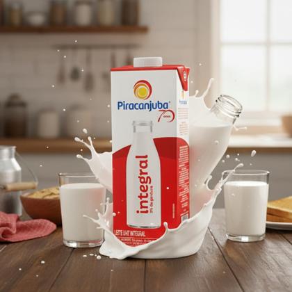 Imagem de Kit 12 Leite UHT Integral Piracanjuba 1L Caixa com Tampa Longa Vida