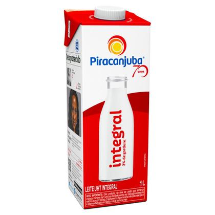 Imagem de Kit 12 Leite UHT Integral Piracanjuba 1L Caixa com Tampa Longa Vida