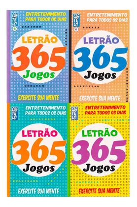 Imagem de Kit 12 Livros Caça Palavras Letrão 365 Jogos +4 Mil Jogos