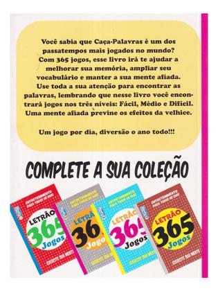 Imagem de Kit 12 Livros Caça Palavras Letrão 365 Jogos +4 Mil Jogos