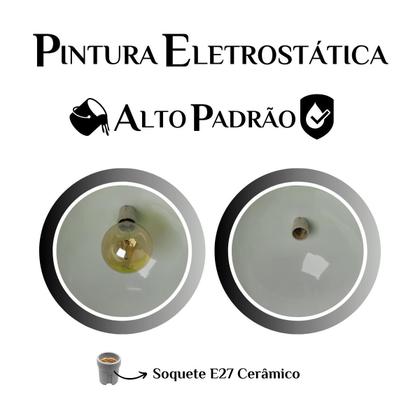 Imagem de Kit 12 Luminária Pendente Bala Com Interior Branco Com Fiação 110/220v