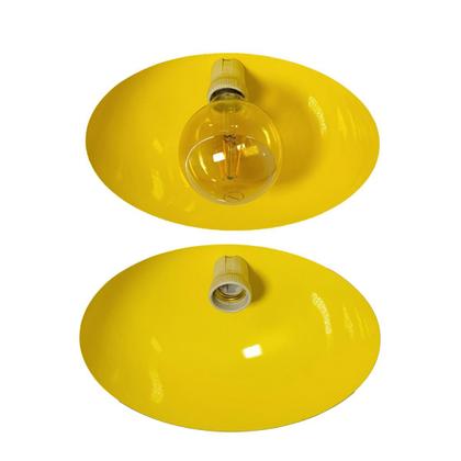 Imagem de Kit 12 Luminária Pendente Meia Lua 24cm Interior Amarelo Com Fiação 110/220v