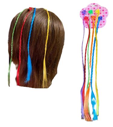 Imagem de Kit 12 Mechas Coloridas c/ Piranha Aplique Cabelo Infantil