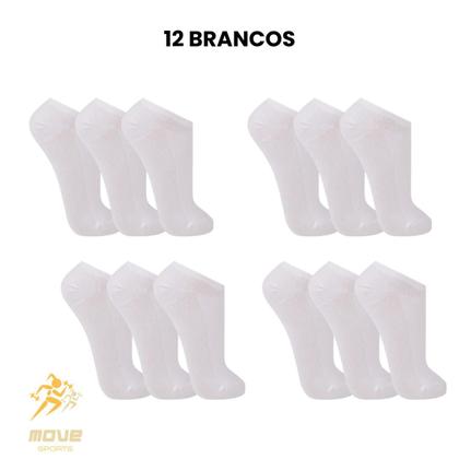 Imagem de Kit 12 Meias Pares Masculino Soquete Cano Curto Algodão