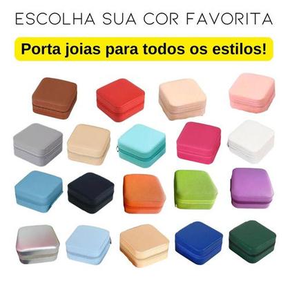 Imagem de Kit 12 Mini Porta Joias Bijuteria armazenamento de colar Anéis Estojo Portátil viagem lembrancinha casamento 15 anos varias cores escolha a sua