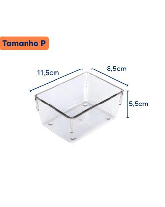 Imagem de Kit 12 Organizadores Acrílico Cristal Modular 4G/4 M/ 4 P