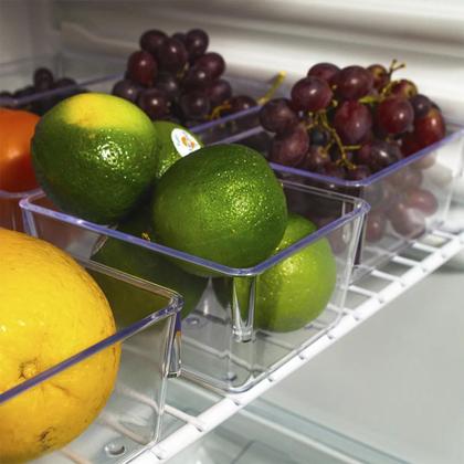 Imagem de Kit 12 Organizadores Acrilico Multiuso de Gavetas Geladeira Modular Transparente Retangular Pequeno