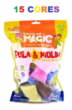 Imagem de Kit 12 Pacote Massa De Eva Pula E Molda 15 Cores Diferentes
