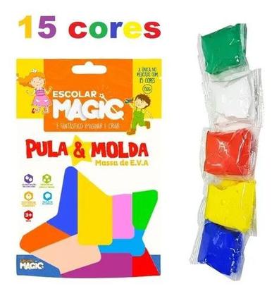Imagem de Kit 12 Pacote Massa De Eva Pula E Molda 15 Cores Diferentes