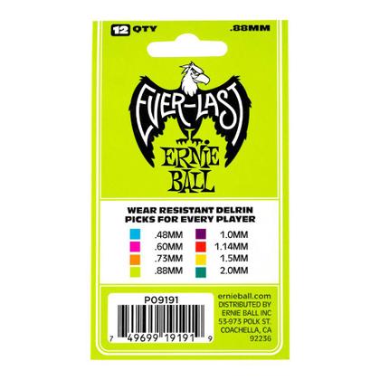 Imagem de Kit 12 Palhetas para Guitarra 0.88 mm Ernie Ball Everlast