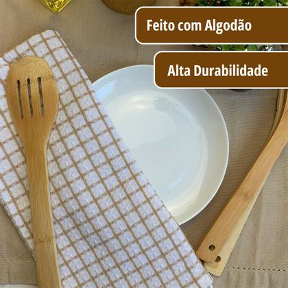Imagem de Kit 12 Pano de Prato Copa Cozinha Absorvent Atoalhado Pre Vr