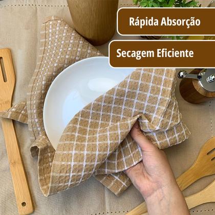 Imagem de Kit 12 Pano de Prato Copa Cozinha Absorvent Atoalhado Pre Vr