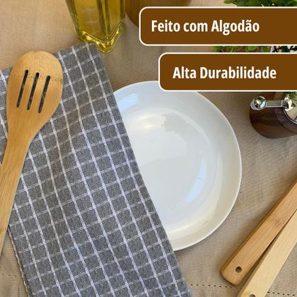 Imagem de Kit 12 Pano de Prato Copa Cozinha Absorvent Atoalhado Pre Vr