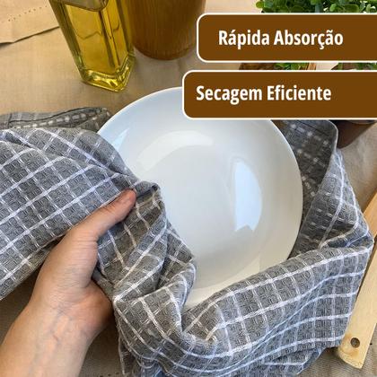 Imagem de Kit 12 Pano de Prato Copa Cozinha Absorvent Atoalhado Pre Vr