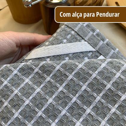 Imagem de Kit 12 Pano de Prato Copa Cozinha Absorvent Atoalhado Pre Vr