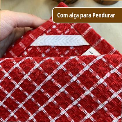 Imagem de Kit 12 Pano de Prato Copa Cozinha Absorvent Atoalhado Pre Vr