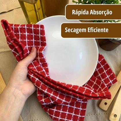 Imagem de Kit 12 Pano de Prato Copa Cozinha Absorvent Atoalhado Pre Vr
