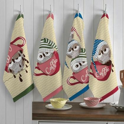 Imagem de Kit 12 Panos Prato Copa Teka Atoalhado 100% Algodão Atacado