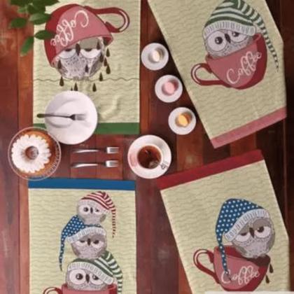 Imagem de Kit 12 Panos Prato Copa Teka Atoalhado 100% Algodão Atacado